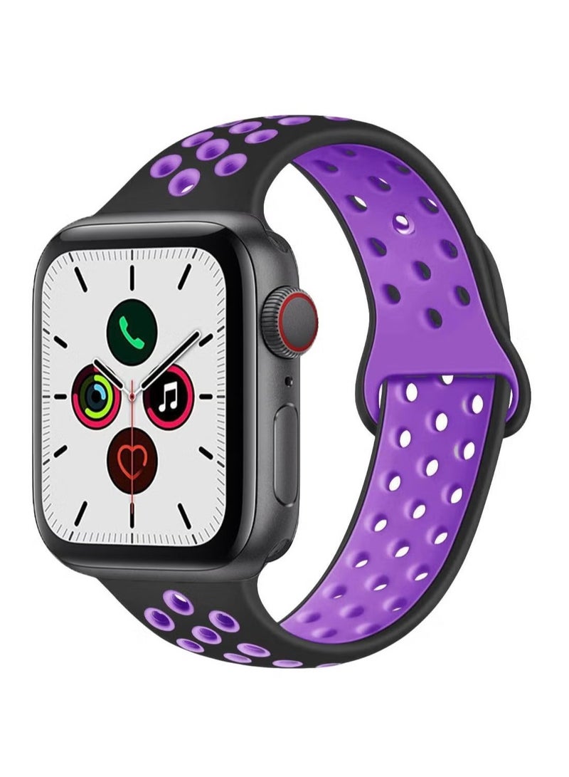 vesus Dot Pattern Replacement Band For Apple iWatch Series 5/4/3/2/1 38-40mm Hyper Grape/Black