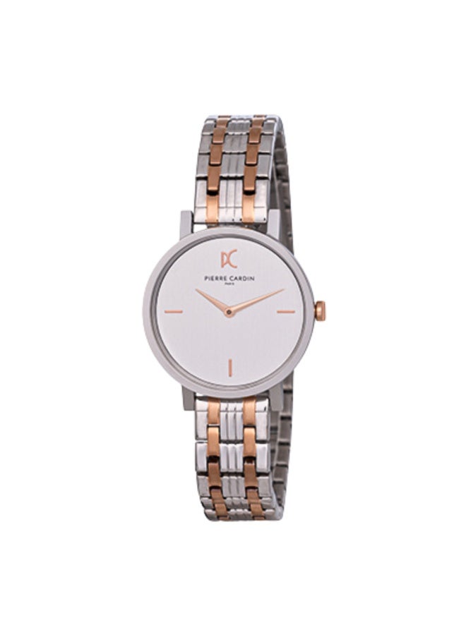 PIERRE CARDIN Women's Watch with Silver Metal Case and Silver & Rose Gold Metal Band - Image 1