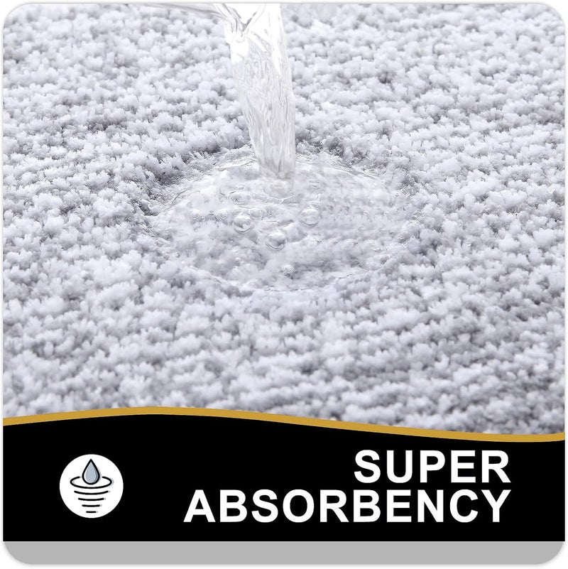 OLANLY Small Bathroom Rugs 24x16, Soft Absorbent Microfiber Bath Rugs, Grey | Non-Slip, Machine Washable, Quick Dry Shaggy Bath Carpet - Image 5