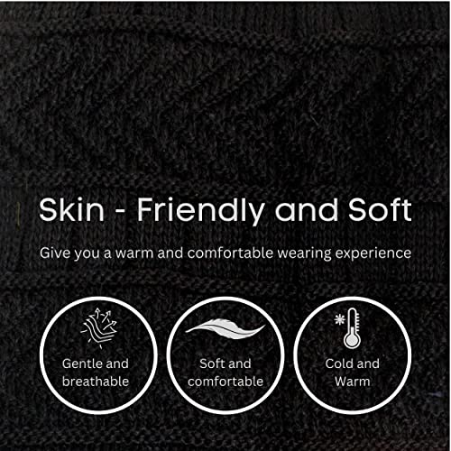 Aavjo Unisex Acrylic Knit and Fleece Lining Cap (Aavjo-15112020_Black_Free Size) - Image 4