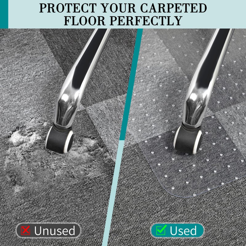 BesWin Office Chair Mat for Carpets, 30" x 48" Low Pile Carpet Protector Mat for Office Chair, Heavy Duty Computer Desk Floor Mat for Carpeted Floors, Easy Glide and Flat Without Curling - Image 3