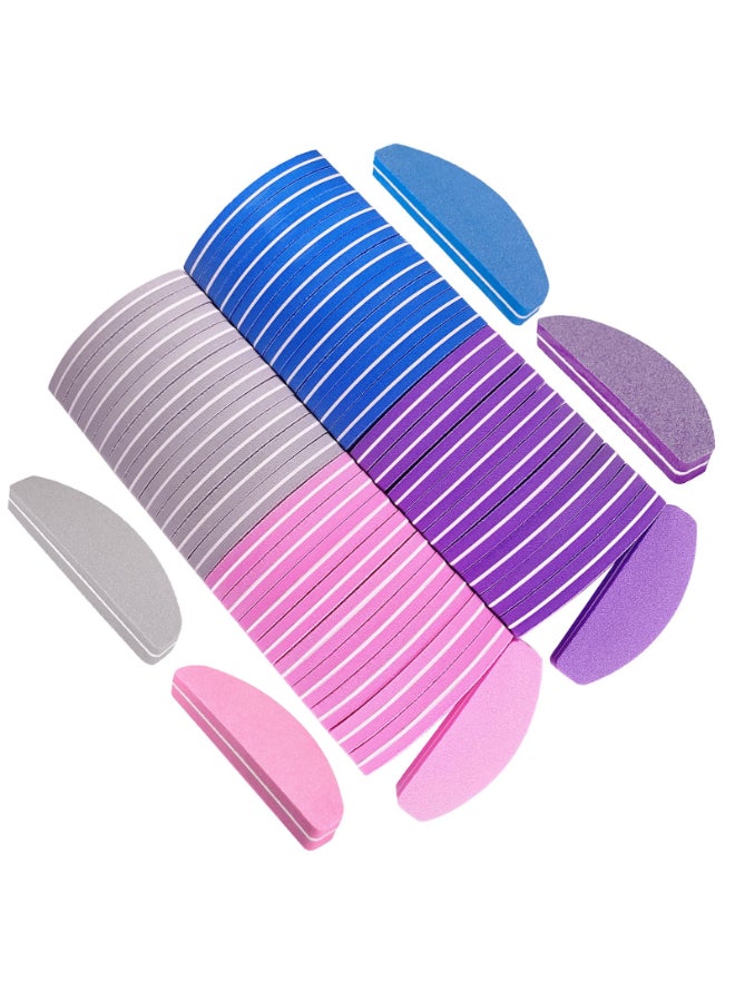 GigaGround Nail Buffers 40 pcs Buffer Block Nail Files Bulk for Acrylic Nails and Natural Nails Double Sided 100180 Grit Portable Washable Sanding Buffing Buffers Arc Shape 40Pcs Multicolor - Image 2