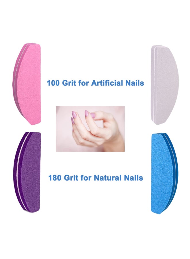 GigaGround Nail Buffers 40 pcs Buffer Block Nail Files Bulk for Acrylic Nails and Natural Nails Double Sided 100180 Grit Portable Washable Sanding Buffing Buffers Arc Shape 40Pcs Multicolor - Image 4
