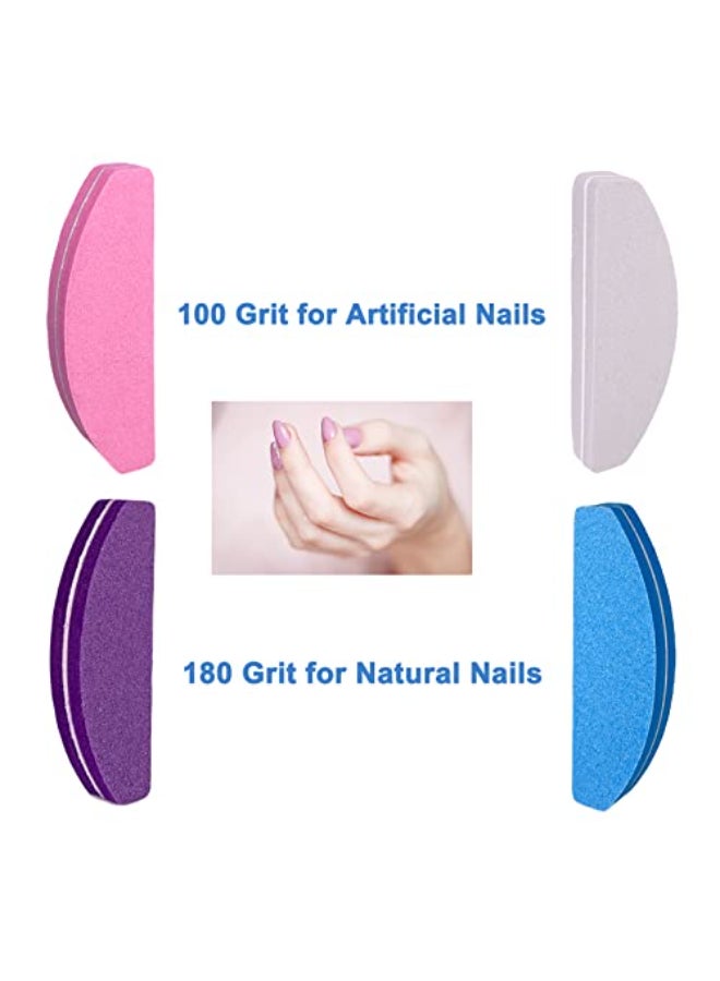 GigaGround Nail Buffers 40 pcs Buffer Block Nail Files Bulk for Acrylic Nails and Natural Nails Double Sided 100180 Grit Portable Washable Sanding Buffing Buffers Arc Shape 40Pcs Multicolor - Image 3
