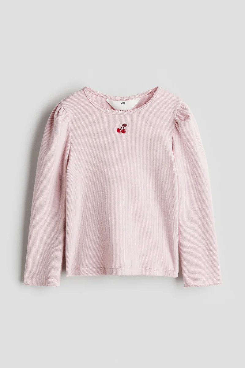 H&M Picot-trimmed jersey top