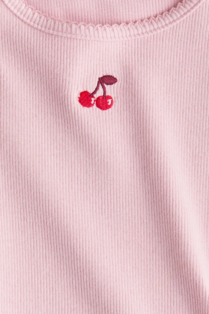 H&M Picot-trimmed jersey top