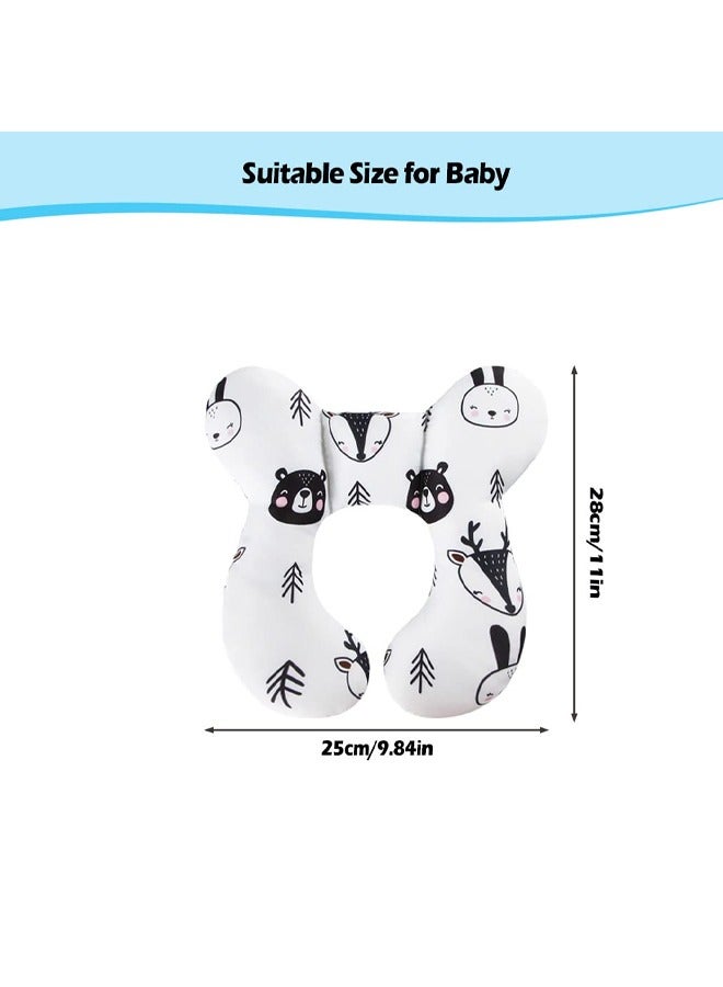 oldlaiben Baby Neck Pillow for Infant Newborn Toddler 0-1 Year Soft PP Cotton Baby Head Support Pillow Travel Car Seat Pushchair Everyday Use Bear Design - Image 2