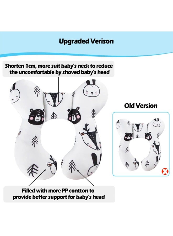 oldlaiben Baby Neck Pillow for Infant Newborn Toddler 0-1 Year Soft PP Cotton Baby Head Support Pillow Travel Car Seat Pushchair Everyday Use Bear Design - Image 3