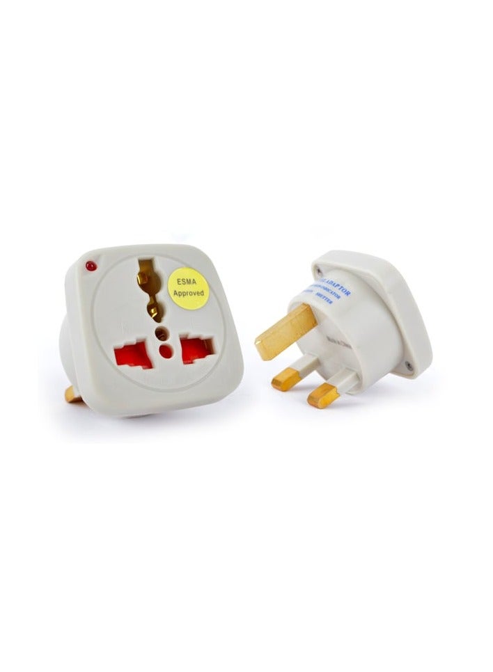 2 piece Terminator Multi Travel Adaptor With Shutter & Indicator (UK to Universal) 