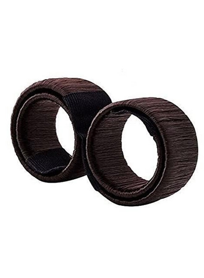 CHRONEX Beauty Donut Bun Maker Hair Bun Making Styling Tool Hair Juda Maker Womens (2Pcs),Brown - Image 1