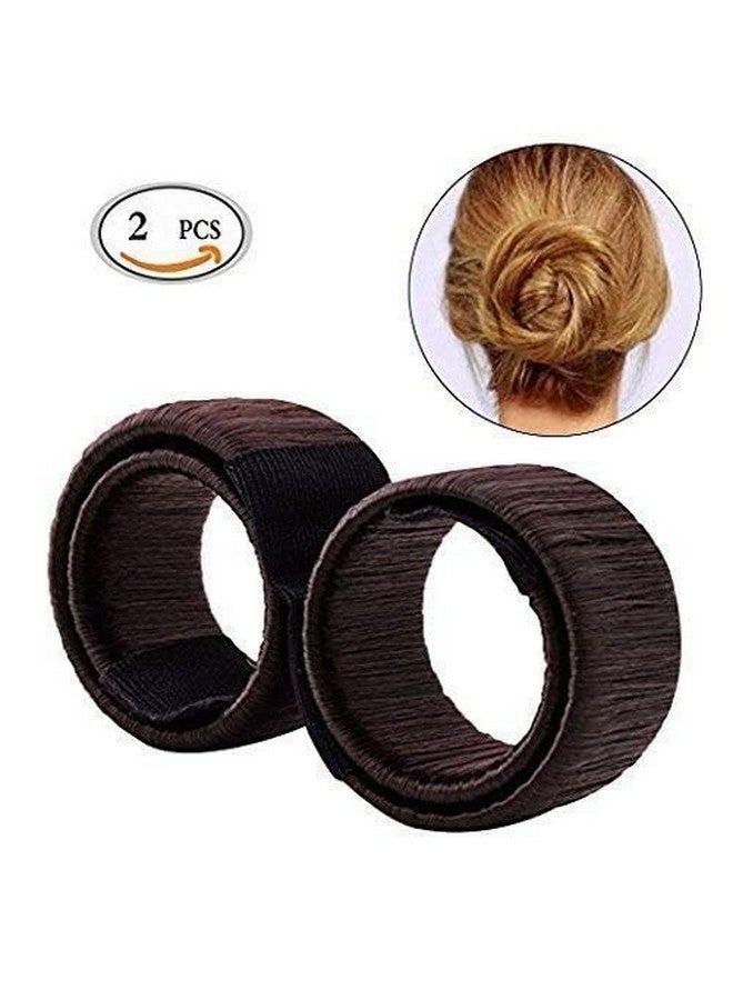 CHRONEX Beauty Donut Bun Maker Hair Bun Making Styling Tool Hair Juda Maker Womens (2Pcs),Brown - Image 3