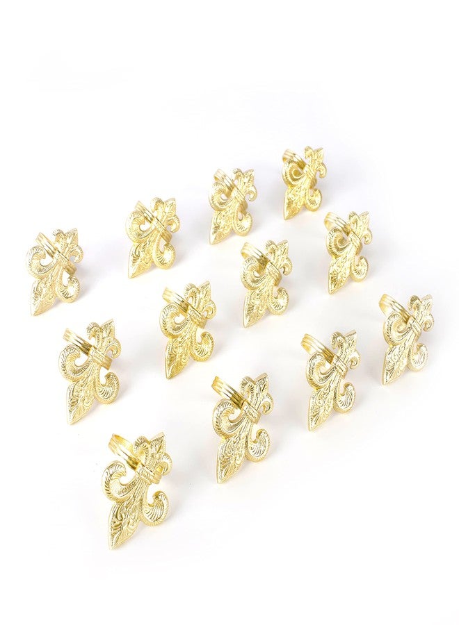 CLEENTABLE Elegant Farmhouse Napkin Rings 12-Pcs Cloth Napkin Holder Party Table Decor Metal Serviette Holders for Dining, Party, Wedding & Everyday Table Décor (Gold) - Image 2