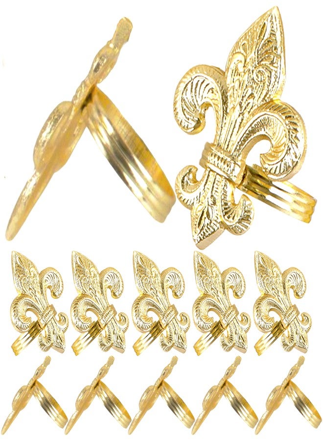 CLEENTABLE Elegant Farmhouse Napkin Rings 12-Pcs Cloth Napkin Holder Party Table Decor Metal Serviette Holders for Dining, Party, Wedding & Everyday Table Décor (Gold) - Image 1