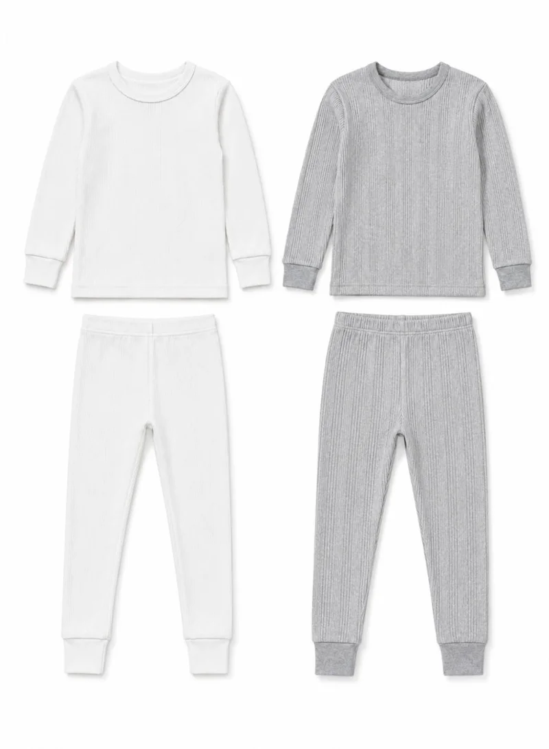 بيبي كلو White and Grey Thermal Set Pack of 2 for Kids