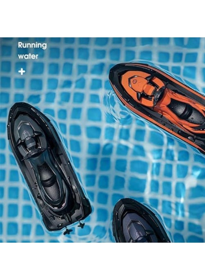 Kids RC Boat, 2.4G Remote Control Jet Ski High Speed Speed Boat for Pool and Lake Kids RC Boat Water Toys (Orange) - Image 3