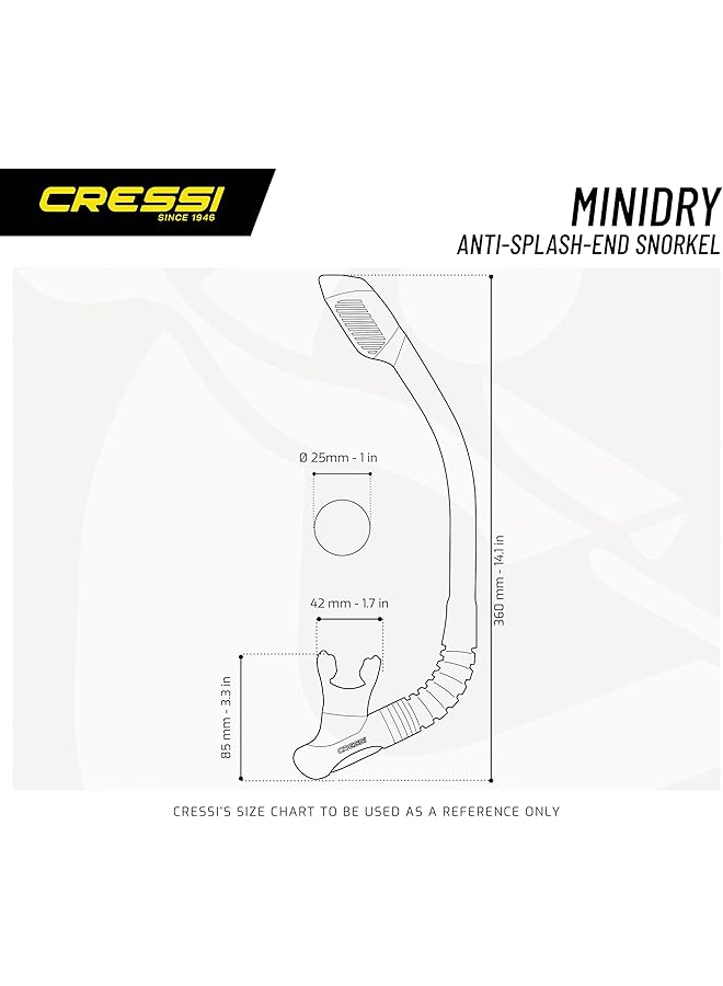 Cressi Youth Dry Top Snorkel Splash Guard And Closing Valve On Top Silicone Mouthpiece Quick Release Keeper Designed In Italy - Image 4