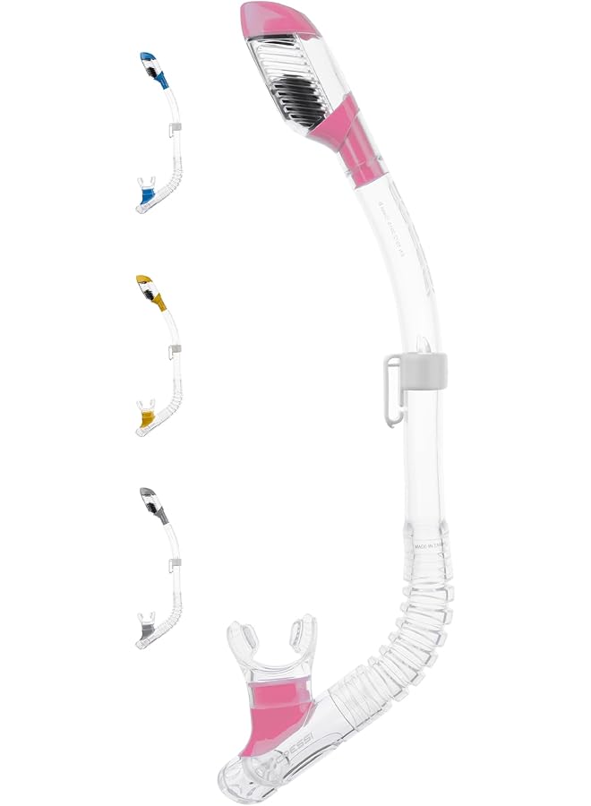 Cressi Youth Dry Top Snorkel Splash Guard And Closing Valve On Top Silicone Mouthpiece Quick Release Keeper Designed In Italy - Image 1