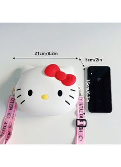 Generic Hello Kitty Silicone Bag, Lovely Hello Kitty Wallet, Cartoon Animal Shoulder Bag, Kitty Cat Purse for Girls Birthday Gifts  - Image 5