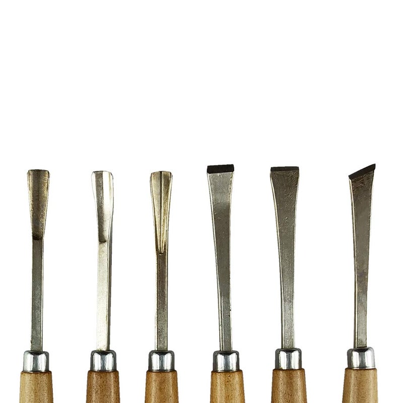 DIY Crafts طقم حرف يدوية من 1 قطعة طقم 6 قطع من أدوات النحت الخشبية المهنية للأعمال الخشبية أدوات يدوية حادة للنحت الخشبي لنجارين - Image 3