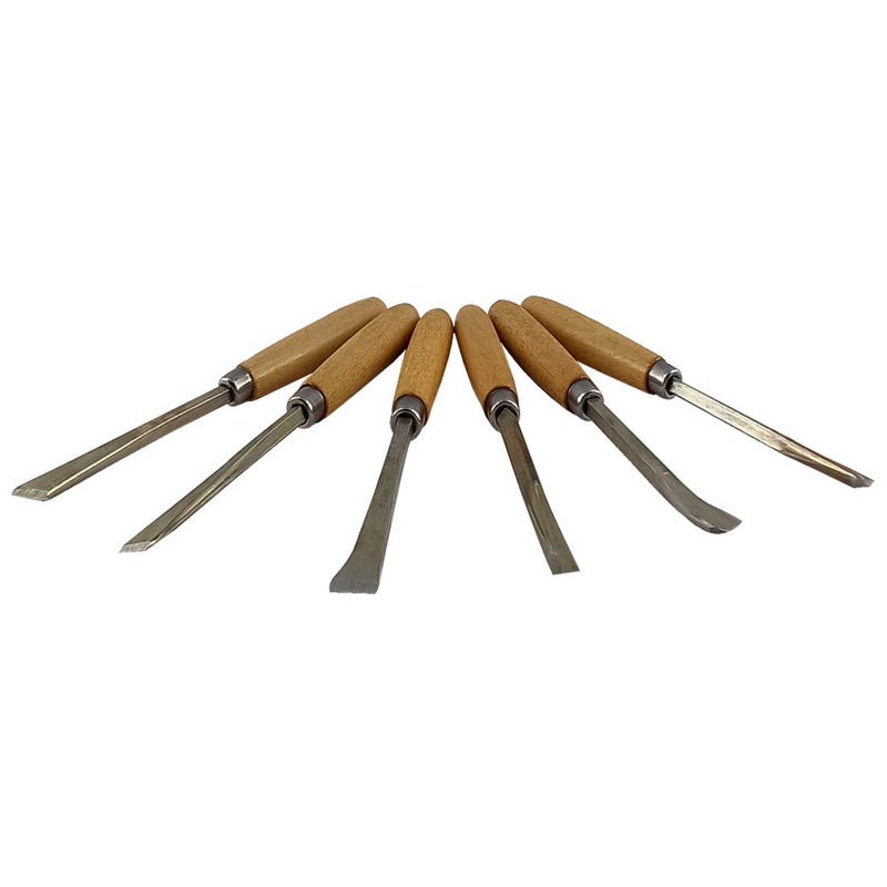 DIY Crafts طقم حرف يدوية من 1 قطعة طقم 6 قطع من أدوات النحت الخشبية المهنية للأعمال الخشبية أدوات يدوية حادة للنحت الخشبي لنجارين - Image 2