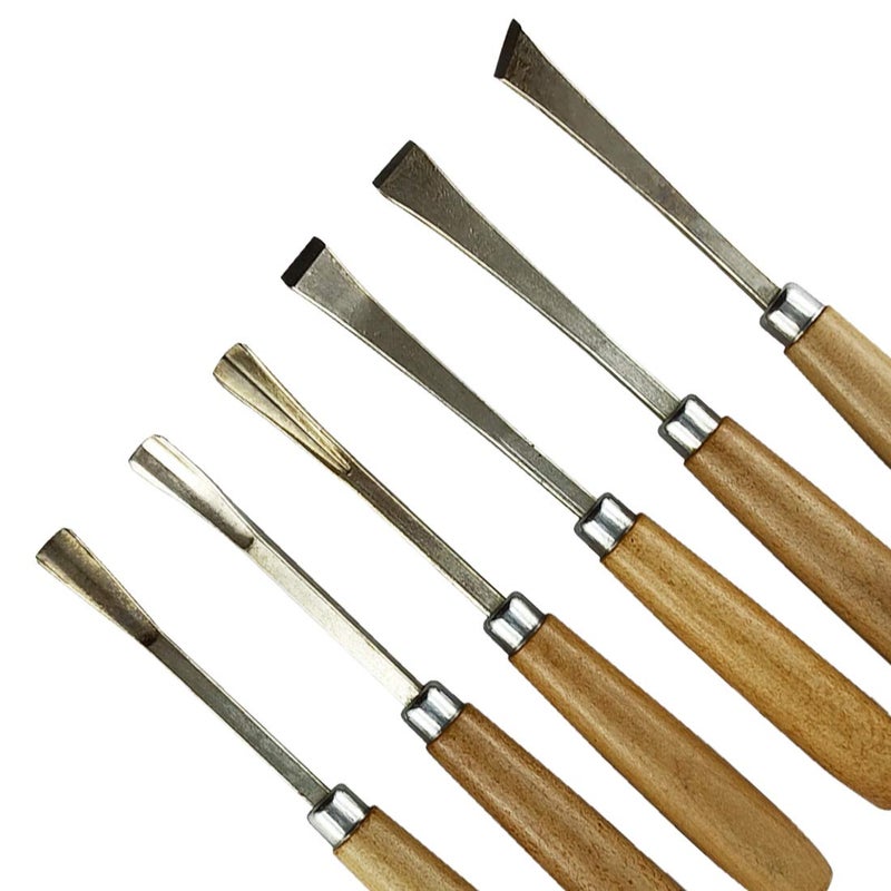 DIY Crafts طقم حرف يدوية من 1 قطعة طقم 6 قطع من أدوات النحت الخشبية المهنية للأعمال الخشبية أدوات يدوية حادة للنحت الخشبي لنجارين - Image 4