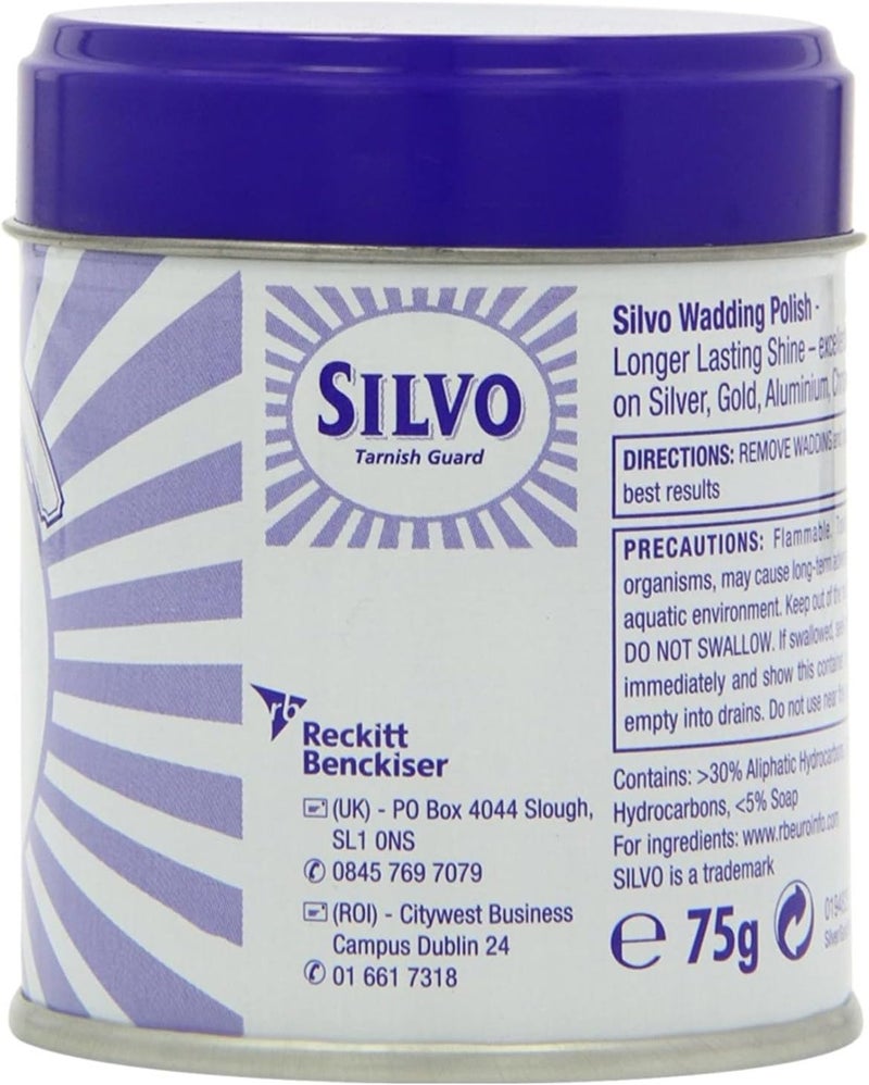 Silvo Metal Polish Wadding, 75g - Tarnish Guard for Silver, Gold, Aluminium, Chrome, and Electroplate - Image 2