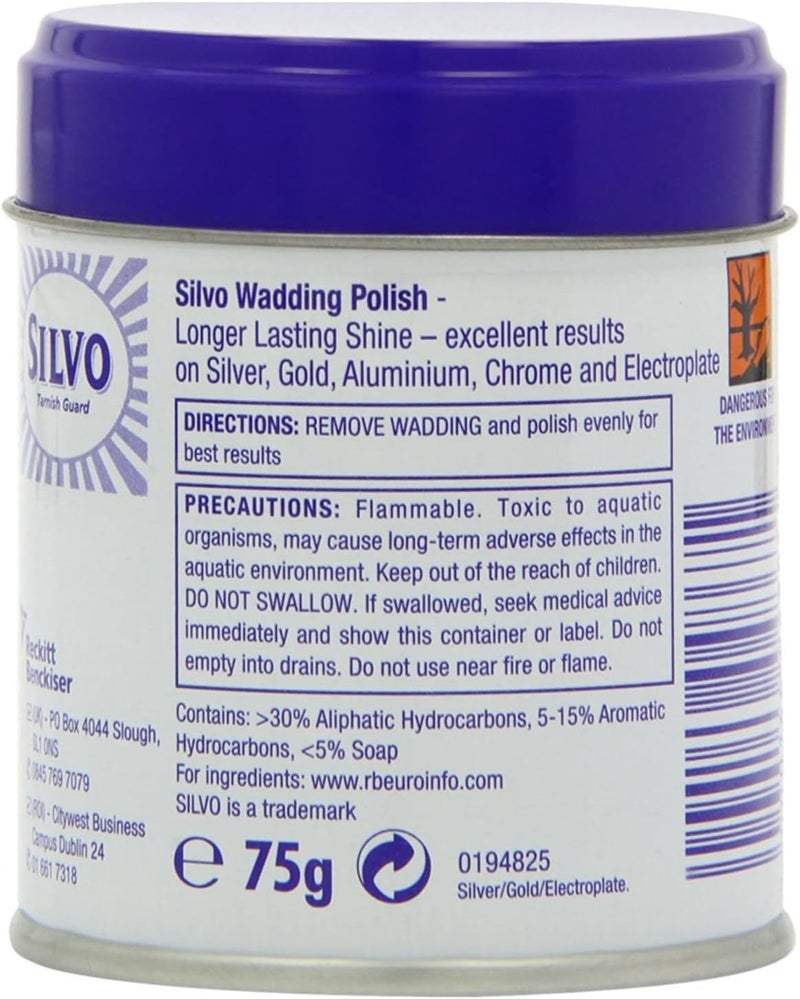 Silvo Metal Polish Wadding, 75g - Tarnish Guard for Silver, Gold, Aluminium, Chrome, and Electroplate - Image 3