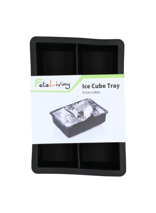 Felli Elegant and Modern Design Rectangular Ice Cube Tray Black 16.2 x 5cm - Image 1