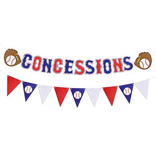 JOLLYSTYLE Baseball Party Supplies Concessions Banner SportsBaseball Themed First Birthday Party Decorations Favors Style 1 - Image 1