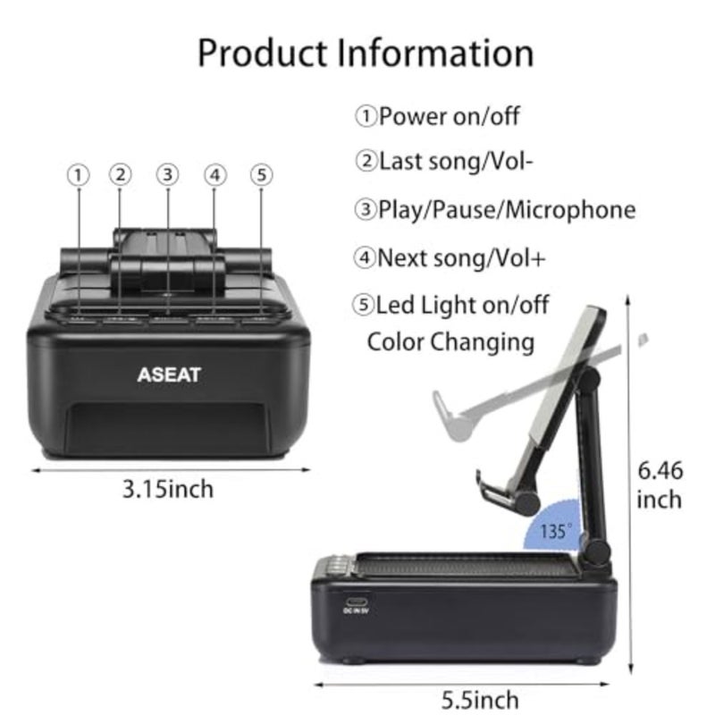 Gifts for Men Him, Cell Phone Stand with Bluetooth SpeakerandLed Color Changing Light, Unique Gifts for Women Dad Her Husband, Cool Tech Gadget Wireless Speaker, Birthday Gifts for Men, Ideal Gifts - Image 5