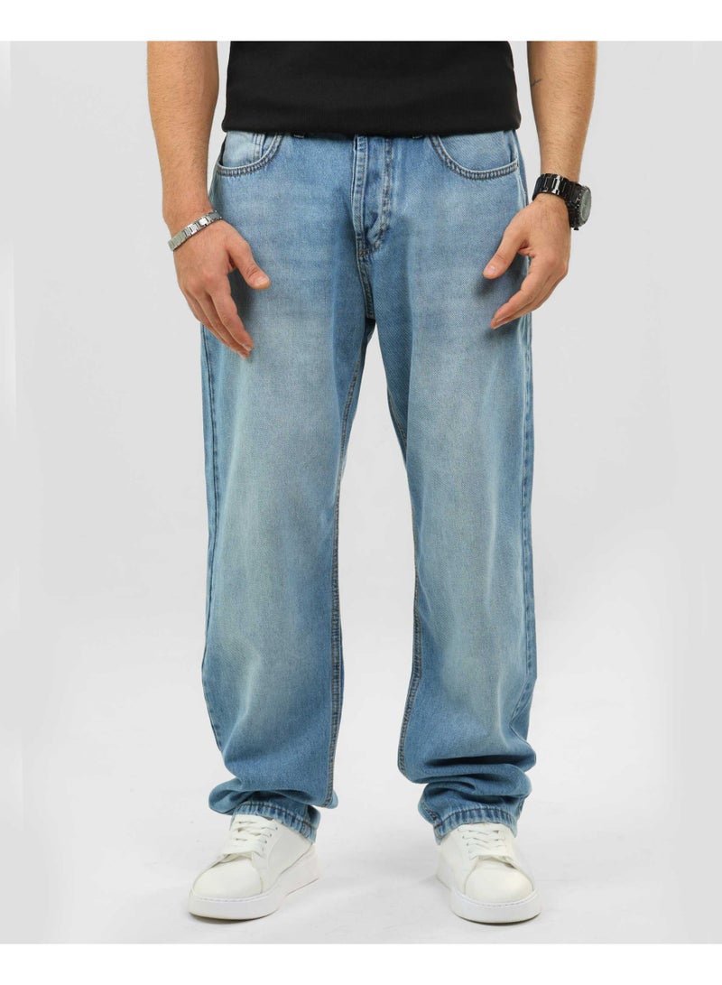دوت بنطلون جينز رجالي – قصّة فضفاضة بإطلالة كاجوال - Image 1