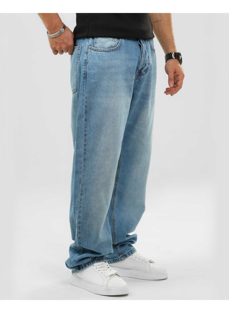 دوت بنطلون جينز رجالي – قصّة فضفاضة بإطلالة كاجوال - Image 2