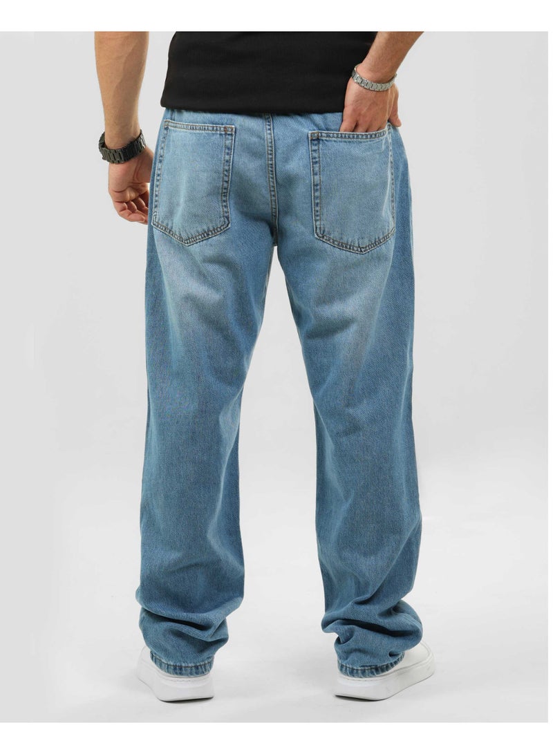 دوت بنطلون جينز رجالي – قصّة فضفاضة بإطلالة كاجوال - Image 4