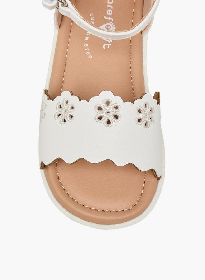 Barefeet Girls Scalloped Detail Hook & Loop Sandals - Image 3