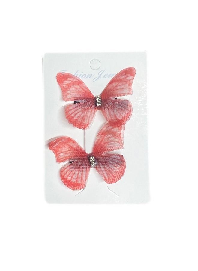 Elite Dose Cute Butterfly Design Hair Clips 2 Pieces 