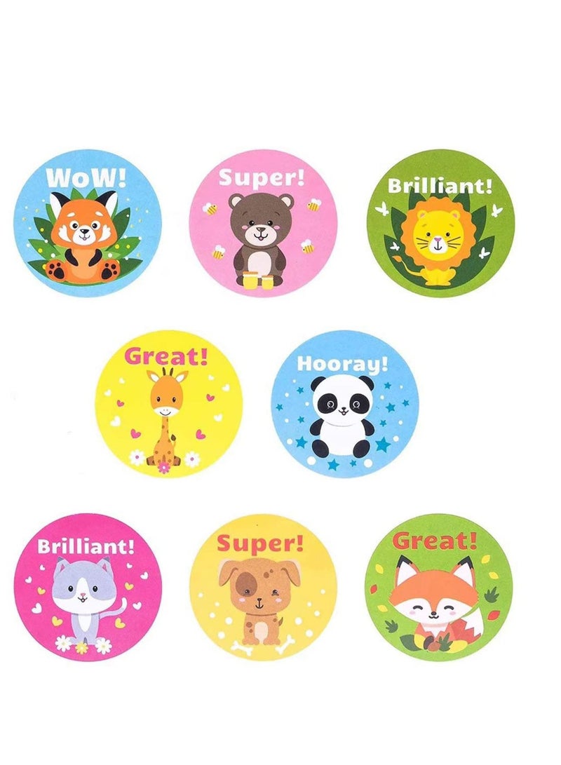 SYOSI Reward Stickers for Teachers, 500 Stickers for Kids in 8 Designs, 1 Inch School Stickers on Sheets. Teacher Supplies for Classroom, Potty Training Stickers, Motivational Stickers - Image 1