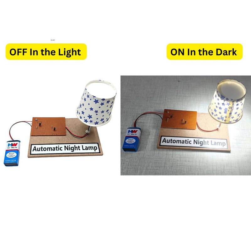 ESPtronics مشروع علم الفيزياء لطلاب الصف 12 – مجموعة DIY لمصباح الليل الأوتوماتيكي ON Off نموذج عملي باستخدام مستشعر LDR والترانزستور للأطفال في المدرسة - Image 4