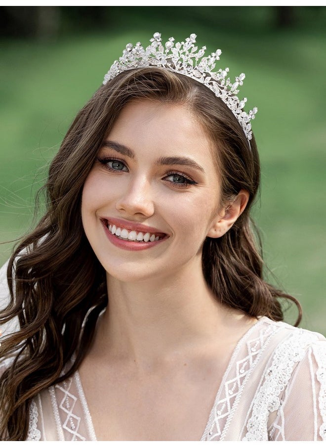 SWEETV SWEET Gold Princess Tiaras for Women Girls,,Handmade Crystal Crowns and Tiaras Headband for Bride Wedding Bridal Birthday Quinceanera Pageant Party Prom ,Adult Halloween Costume Cosplay Hair  - Image 2