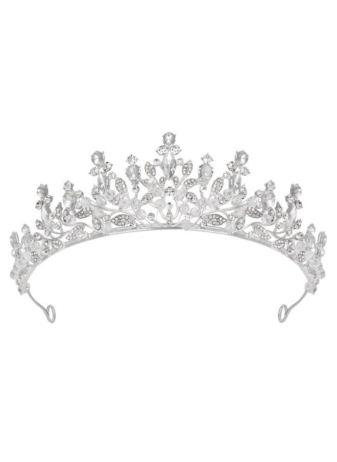 SWEETV SWEET Gold Princess Tiaras for Women Girls,,Handmade Crystal Crowns and Tiaras Headband for Bride Wedding Bridal Birthday Quinceanera Pageant Party Prom ,Adult Halloween Costume Cosplay Hair  - Image 1