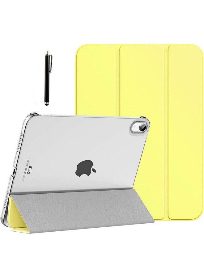 ProElite Cover for Apple iPad 10th Generation Cover Case, Transparent Smart case for iPad 10th Gen (Supports Auto Sleep Wake) with Stylus Pen, Yellow - Image 1