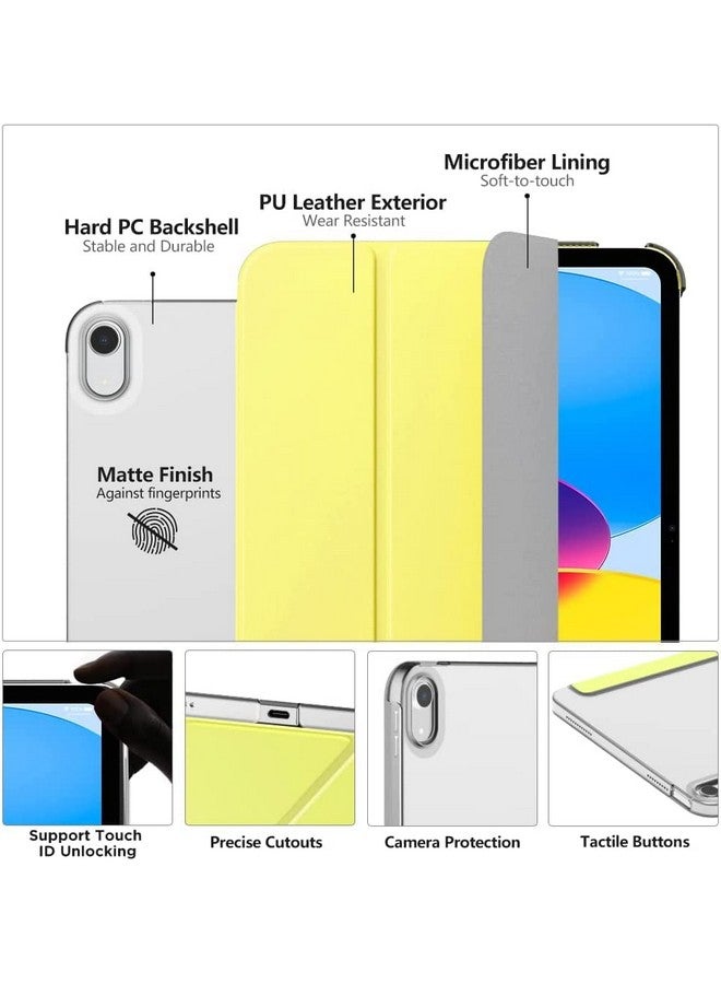 ProElite Cover for Apple iPad 10th Generation Cover Case, Transparent Smart case for iPad 10th Gen (Supports Auto Sleep Wake) with Stylus Pen, Yellow - Image 5
