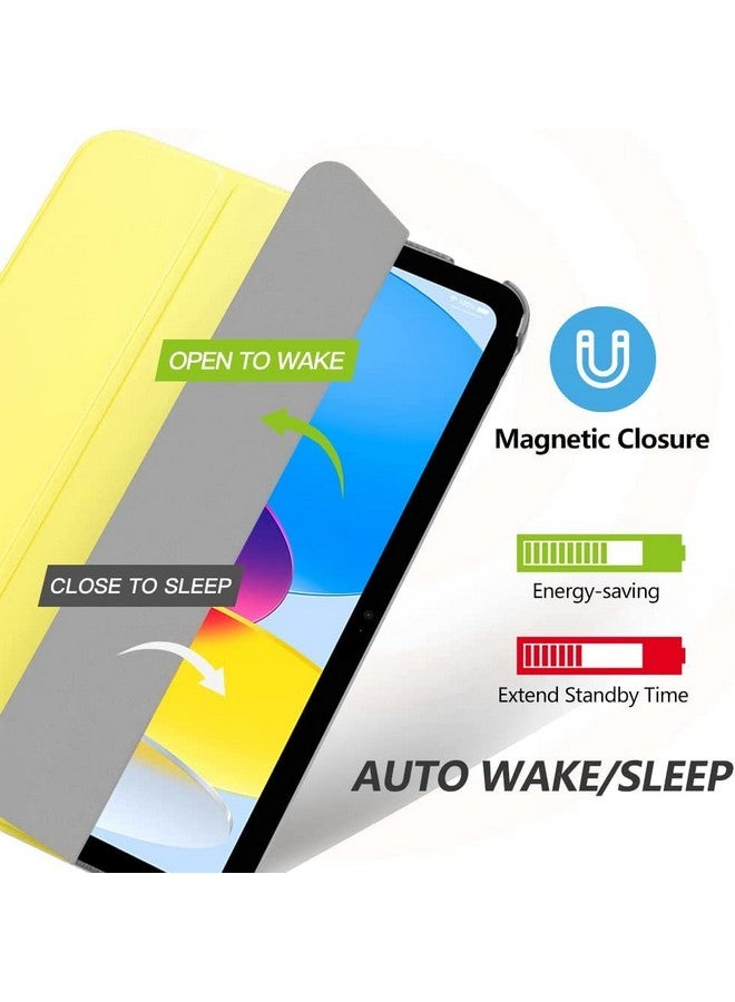 ProElite Cover for Apple iPad 10th Generation Cover Case, Transparent Smart case for iPad 10th Gen (Supports Auto Sleep Wake) with Stylus Pen, Yellow - Image 4