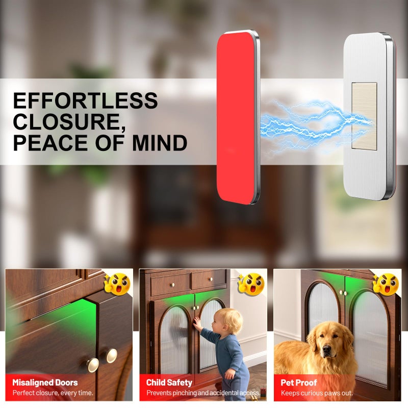 PHIXBEAR 6-Pack No-Drill Invisible Magnetic Cabinet Catches, Stainless Steel with Strong Adhesive - for Kitchen, Bathroom & Closet Drawers - Image 4