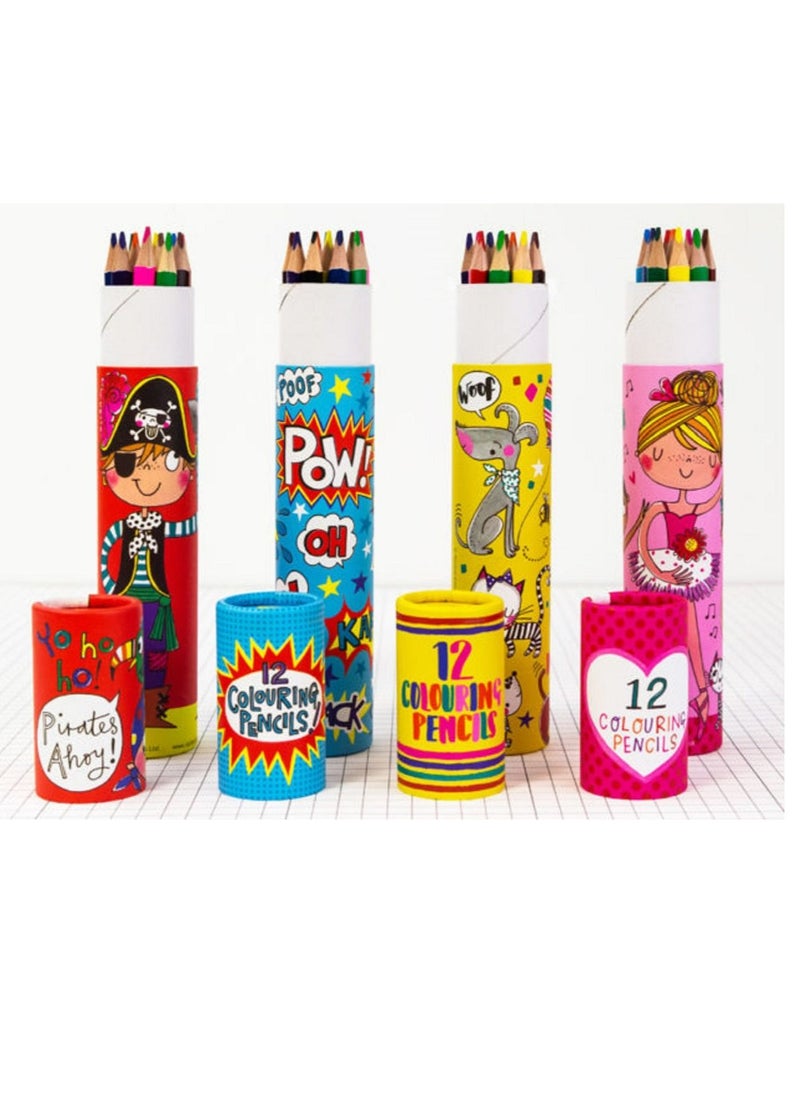 Rachel Ellen Childrens Pirate Colouring Pencil Tube  - Image 2