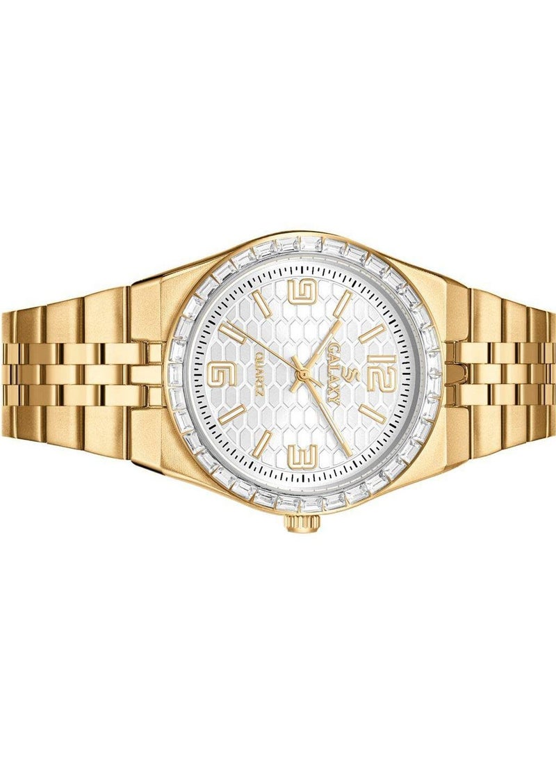 جالاكسي ساعة جالكسي GS-2398 للجنسين، ساعة معصم تناظرية، هيكل من الفولاذ المقاوم للصدأ، تصميم كلاسيكي أنيق، ساعة للارتداء اليومي - Image 3