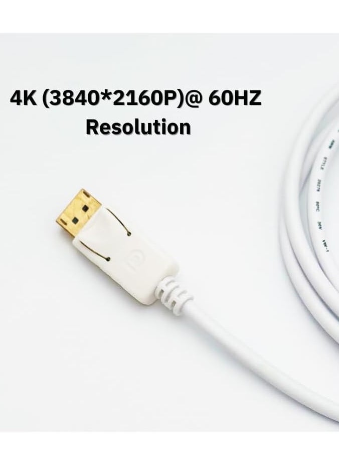 Tortox - Tortox 4k@60HZ  Mini DP To DP Cable 1.8 Meter,  Two-Way  Mutual Conversion, Supports Mini DisplayPort and DisplayPort With Digital Signal Transmission, Gold Plated Connectors Macbook Pro/ Macbook Air - Image 1