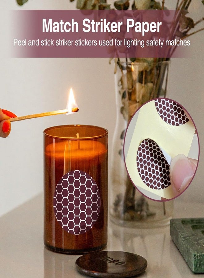 Dizzily Striker Paper Matches - 60 Pcs Pack with Adhesive, 20 Circle and 40 Rectangle Match Stickers for Jars, Fireplace, Candles - Image 3