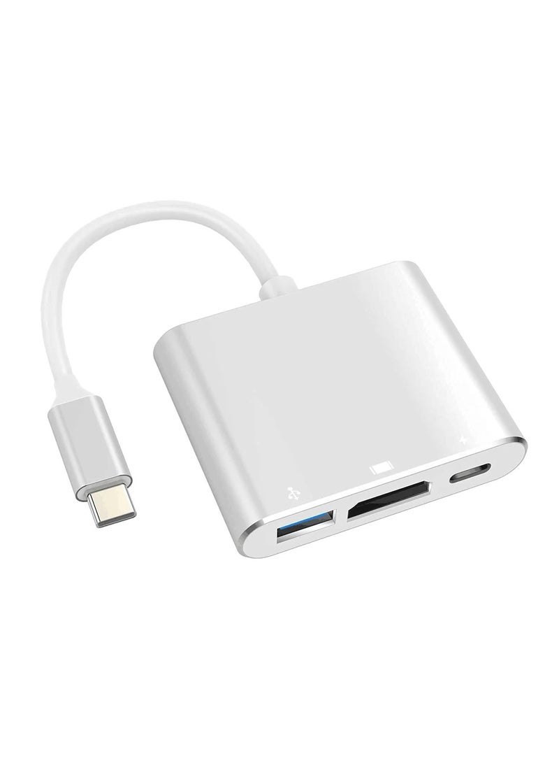 Zero ZERO 3IN1 TYPE-C Adapter with HDMI USB 3.0 and PD – Ultra Fast 4K Connection – Silver  - Image 2