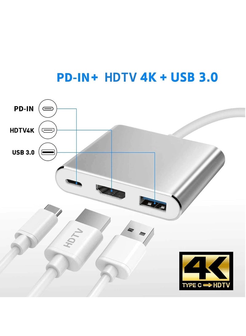 Zero ZERO 3IN1 TYPE-C Adapter with HDMI USB 3.0 and PD – Ultra Fast 4K Connection – Silver  - Image 3