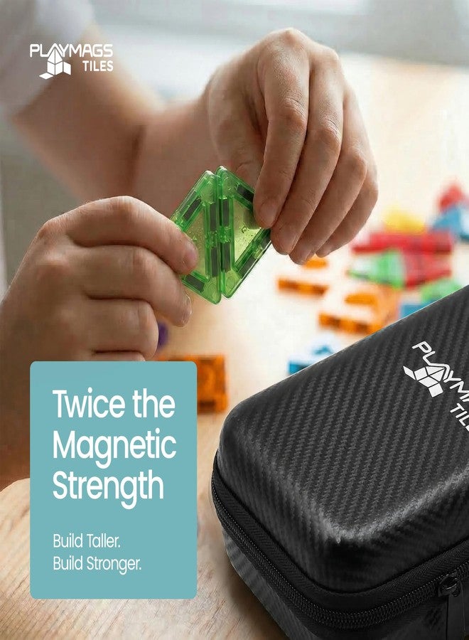 Playmags Mini Magnetic Tiles for Kids 100-Piece Set | Travel Magnetic Blocks | STEM Sensory Educational Toys | Portable Toddler Building Toys | Gift for Boys & Girls Ages 3 - Image 3